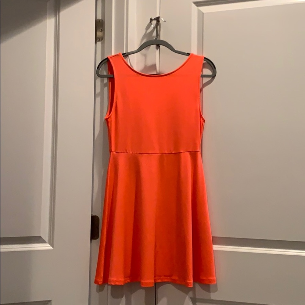Bright orange H&M mini dress with low back